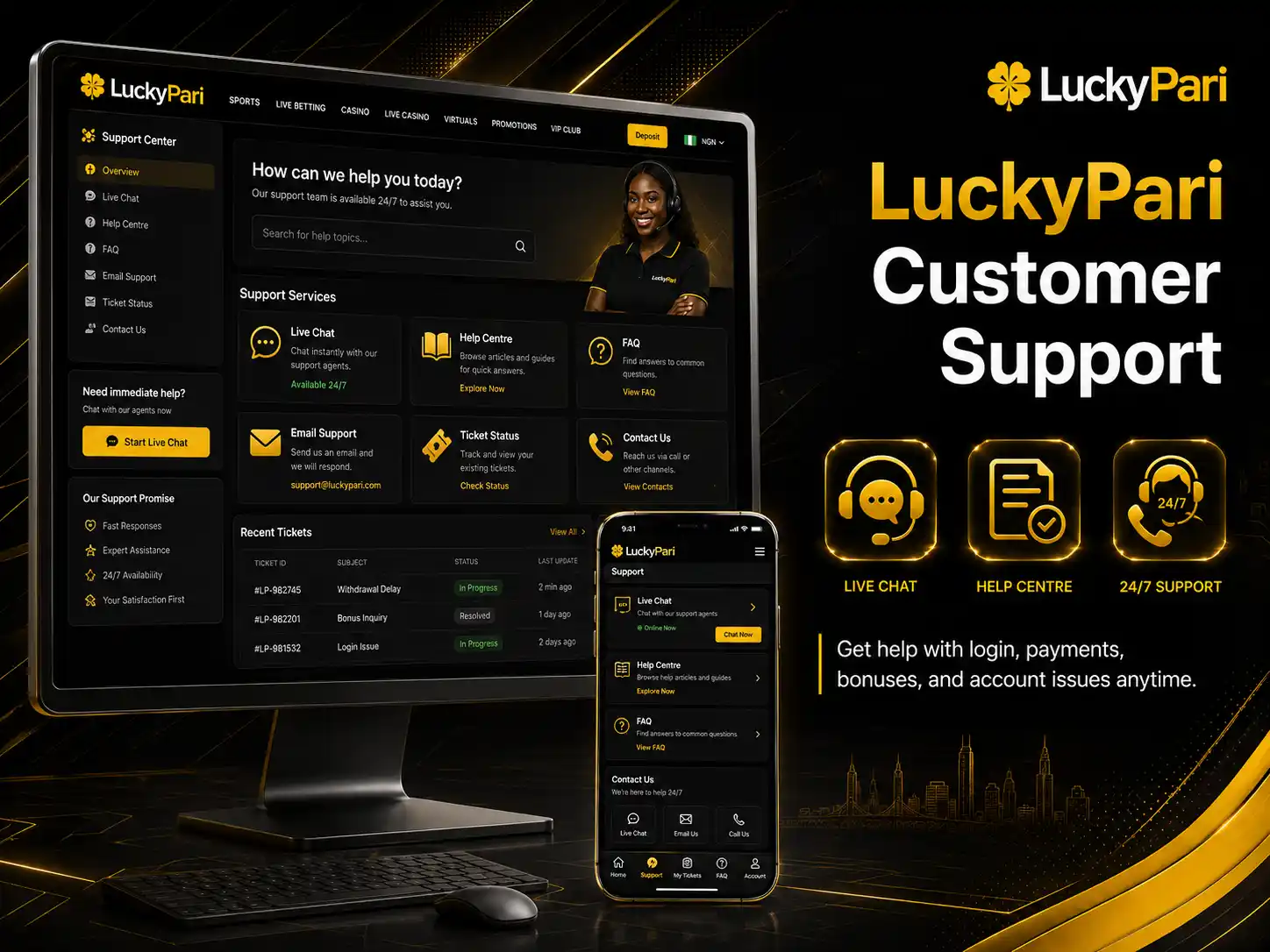 LuckyPari Customer Support