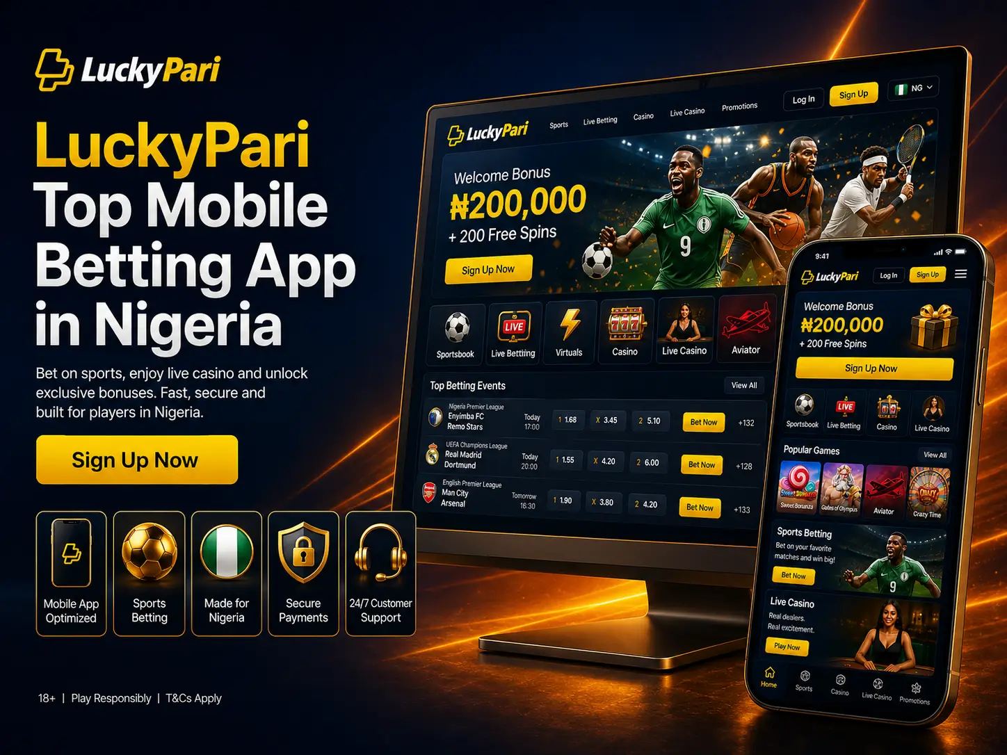 LuckyPari Top Mobile Betting App in Nigeria