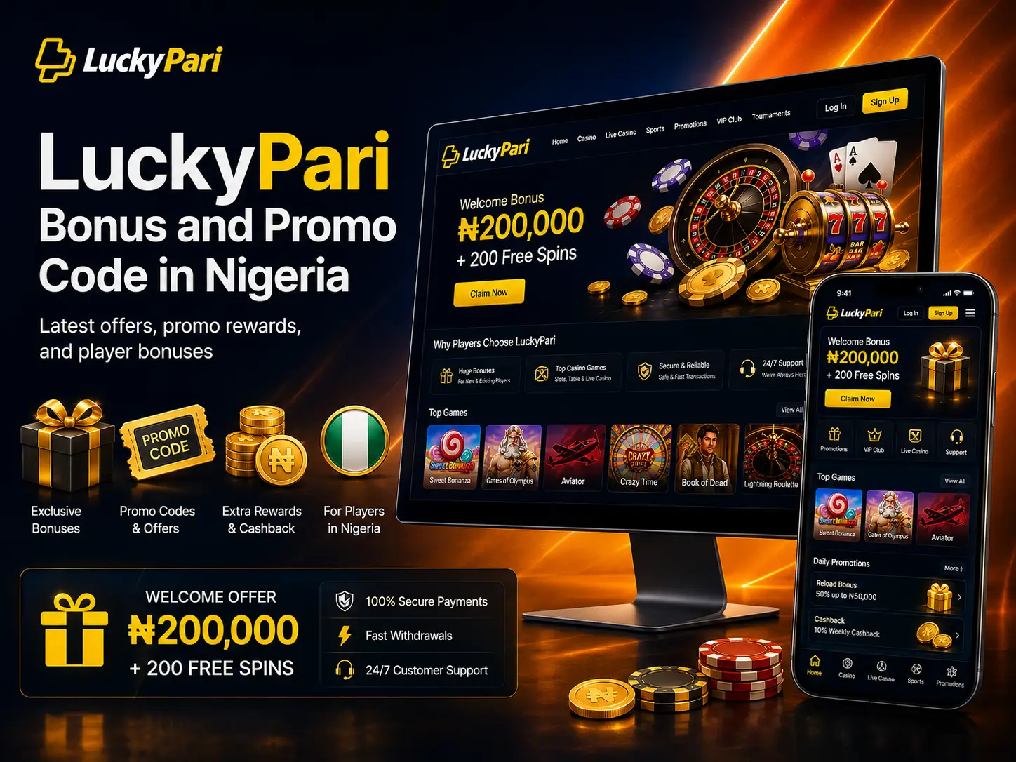 LuckyPari Bonus and Promo Code in Nigeria