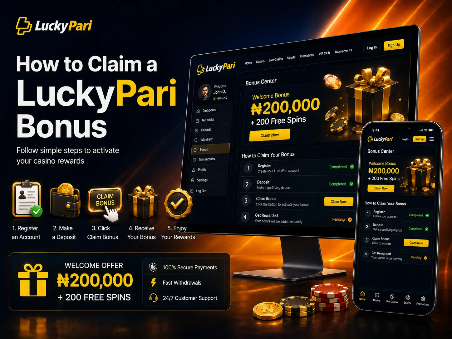 How to Claim a LuckyPari Bonus