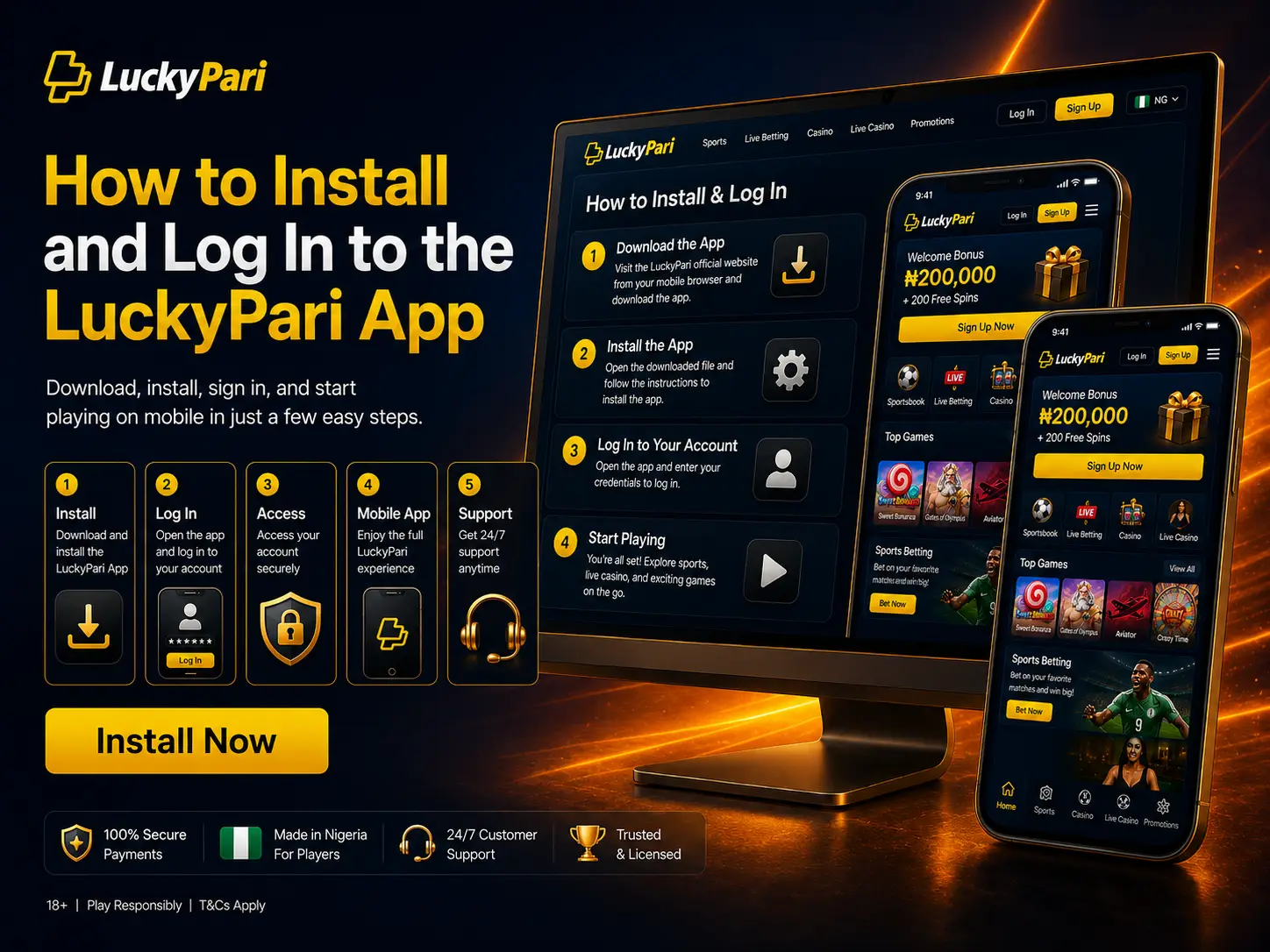 How to Install and Log In to the LuckyPari App
