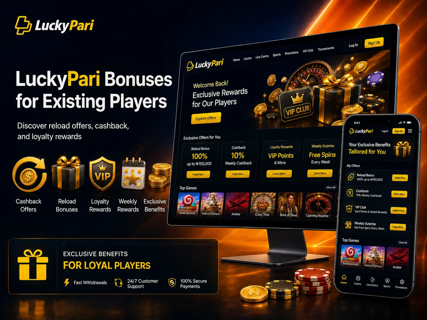 LuckyPari Bonuses for Existing Players