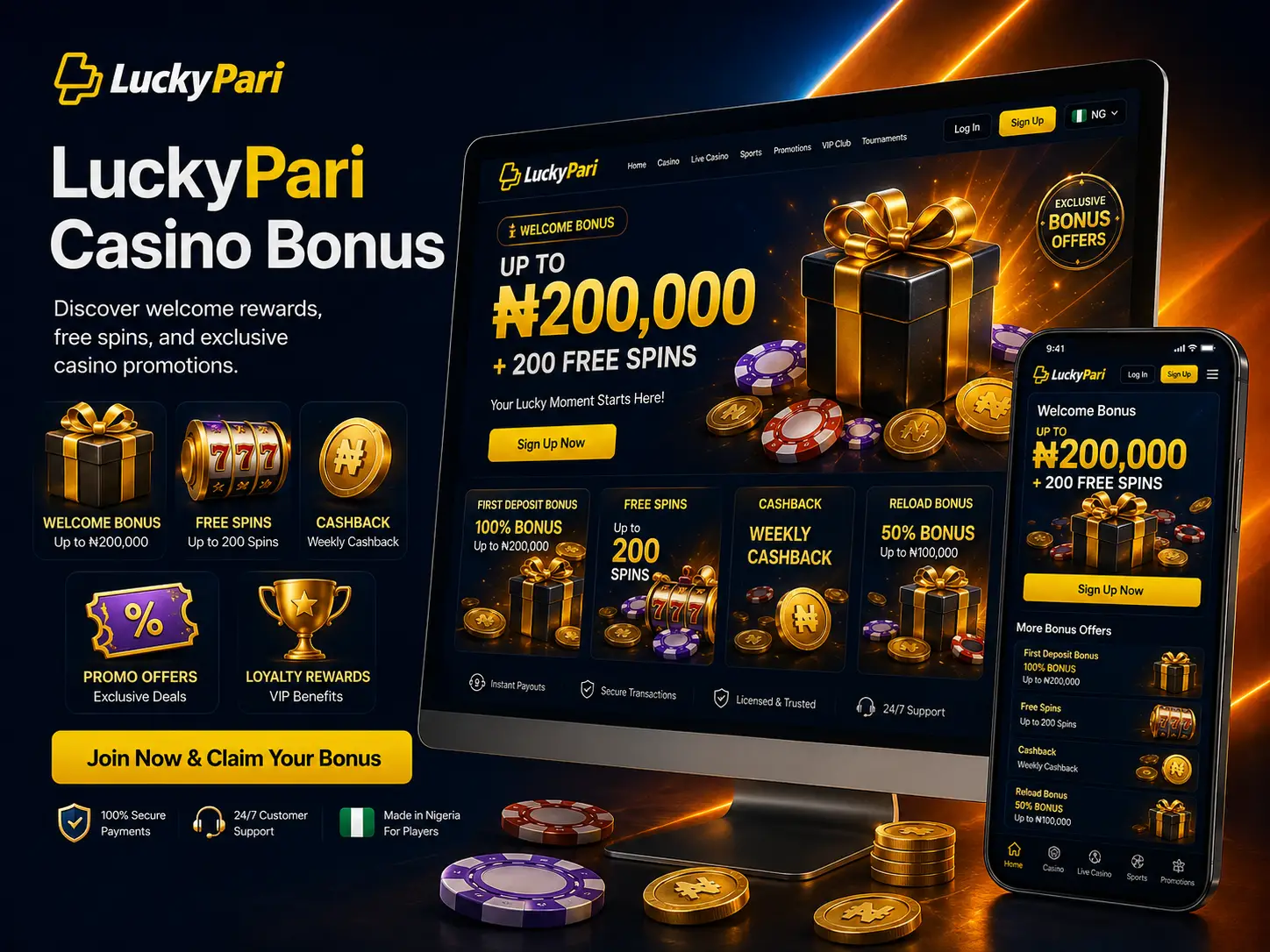 LuckyPari Casino Bonus